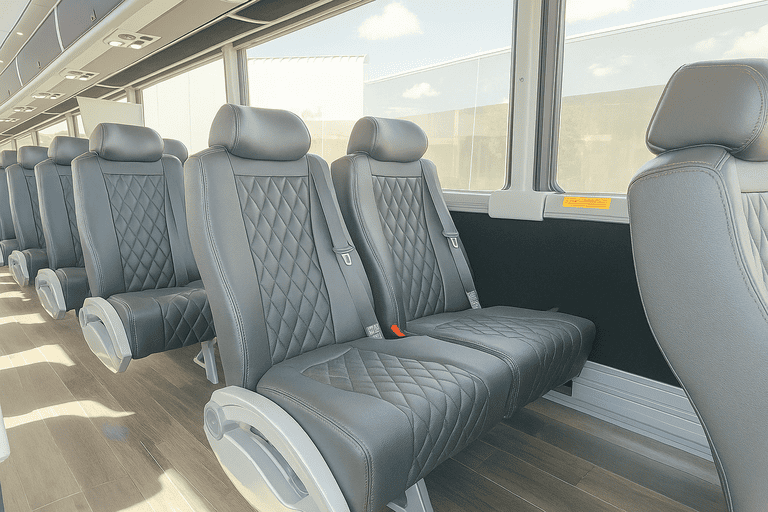 interior of Camarillo Coach Bus Service charter bus