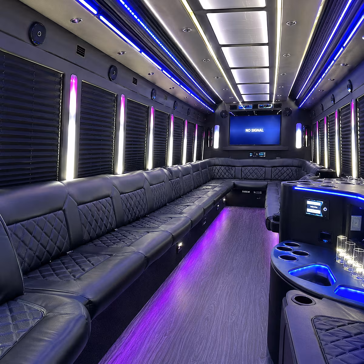 camarillo 30 passenger party bus inside