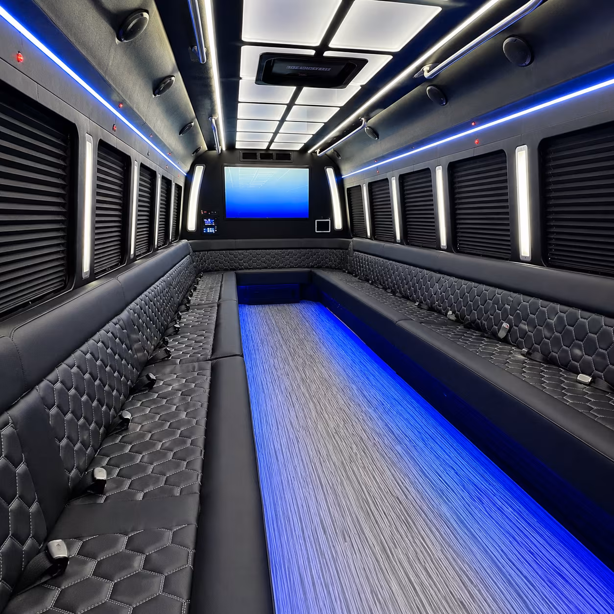 camarillo 50 passenger party bus inside